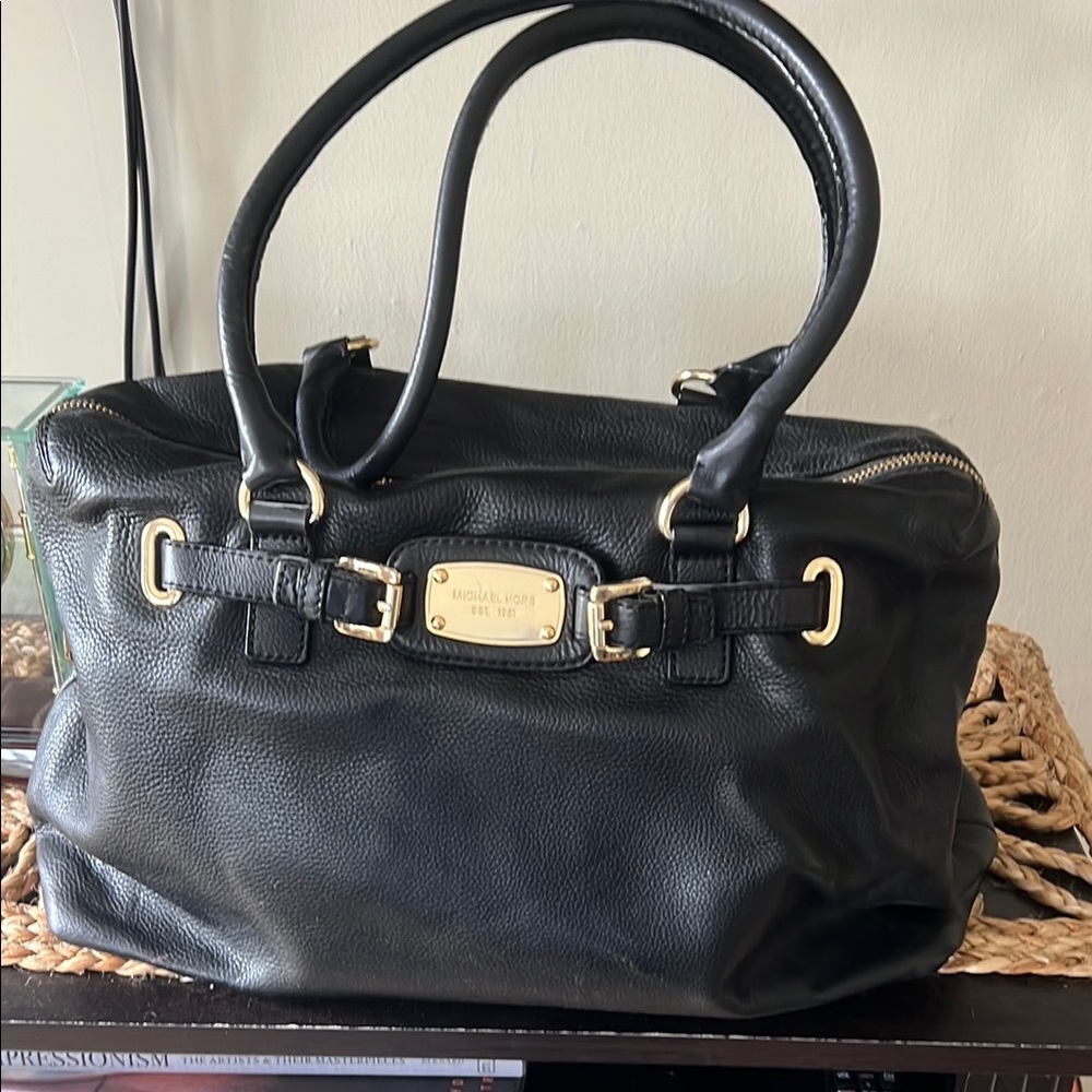 Michael Kors Black Leather Tote Bag